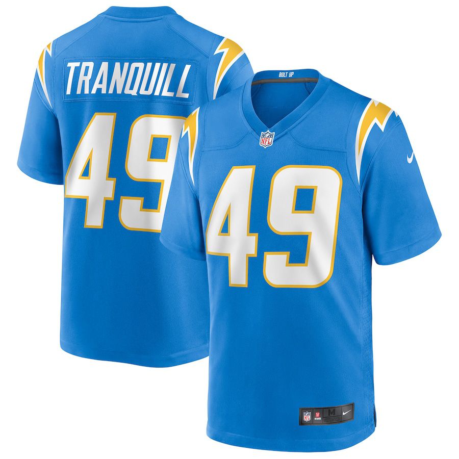 Men Los Angeles Chargers #49 Drue Tranquill Nike Powder Blue Game NFL Jersey